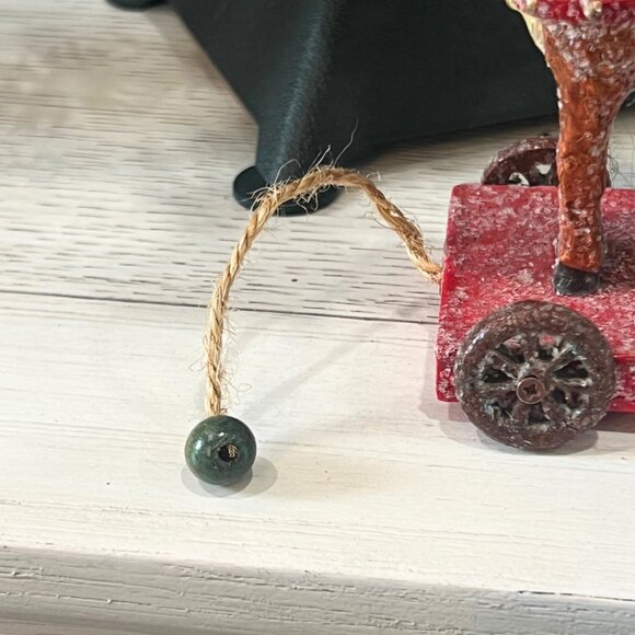 Vintage Glitter Santa Jack In The Box Reindeer Pull Toy Christmas Ornaments Lot - Picture 16 of 16